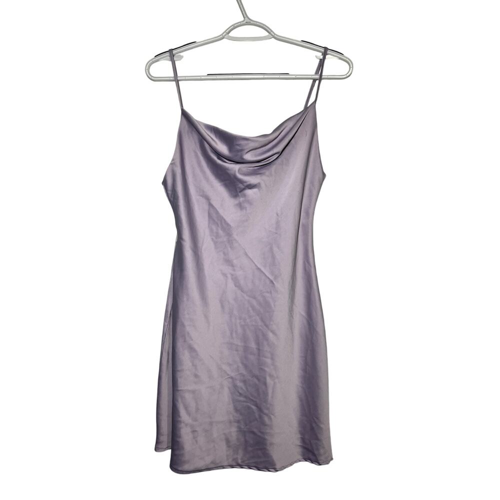 Urban Outfitters mallory cowl neck purple mini slip dress womens medium cocktail